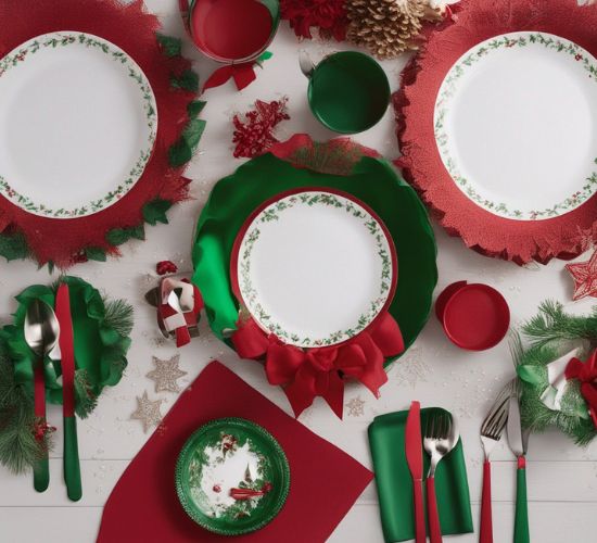 red and gold christmas table decoration ideas