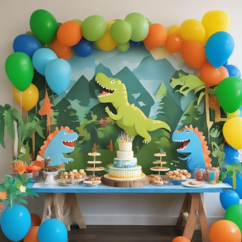 three rex birthday decorations