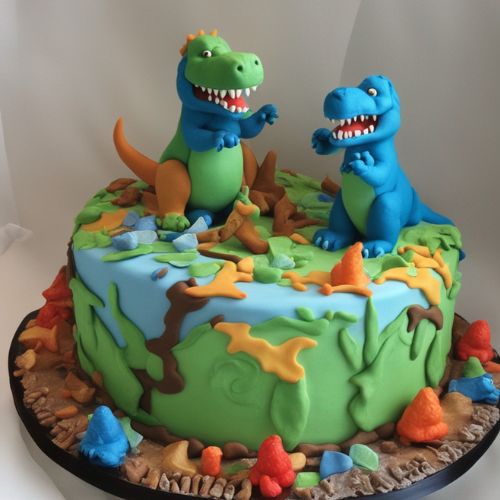 three rex birthday cake