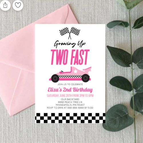 Two Fast Birthday Invitation