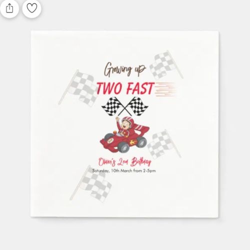 Two Fast Birthday Napkin