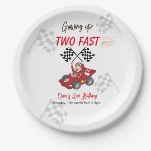 Two Fast Birthday Plates