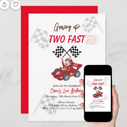 Two Fast Birthday Invitation