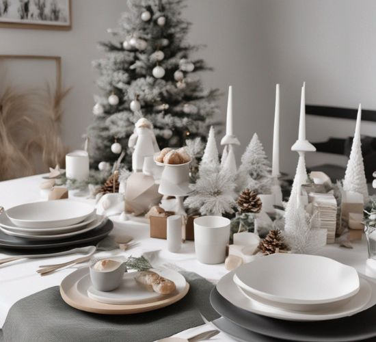 minimalist christmas table