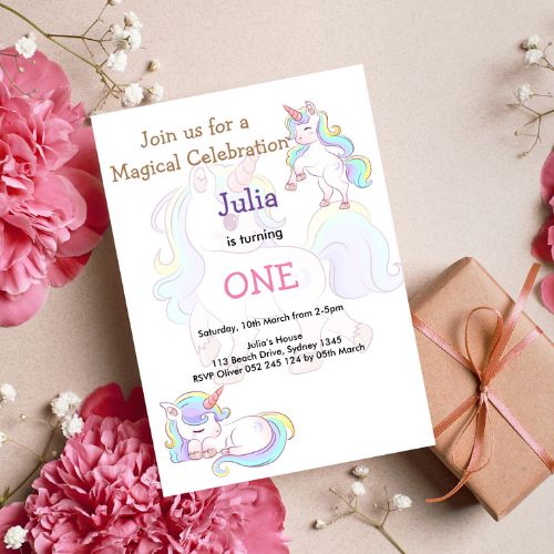 unicorn birthday invitation ideas	