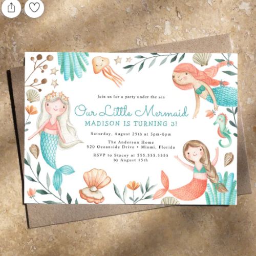 printable mermaid invitations