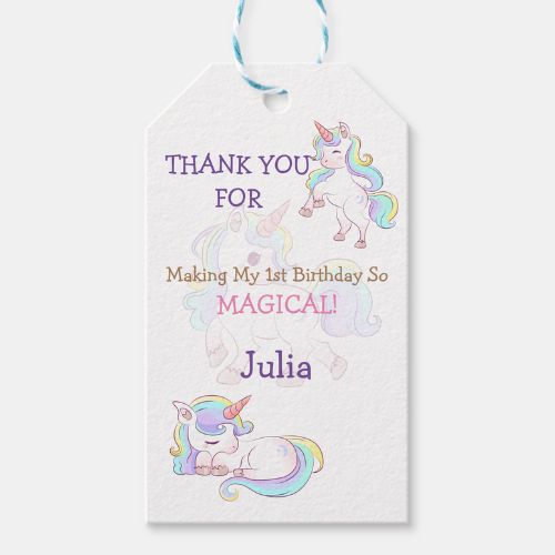 unicorn birthday gift tags