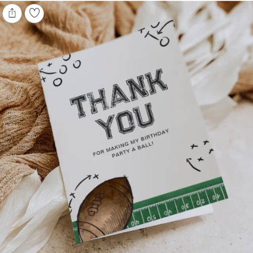 sports themed thank you cards	